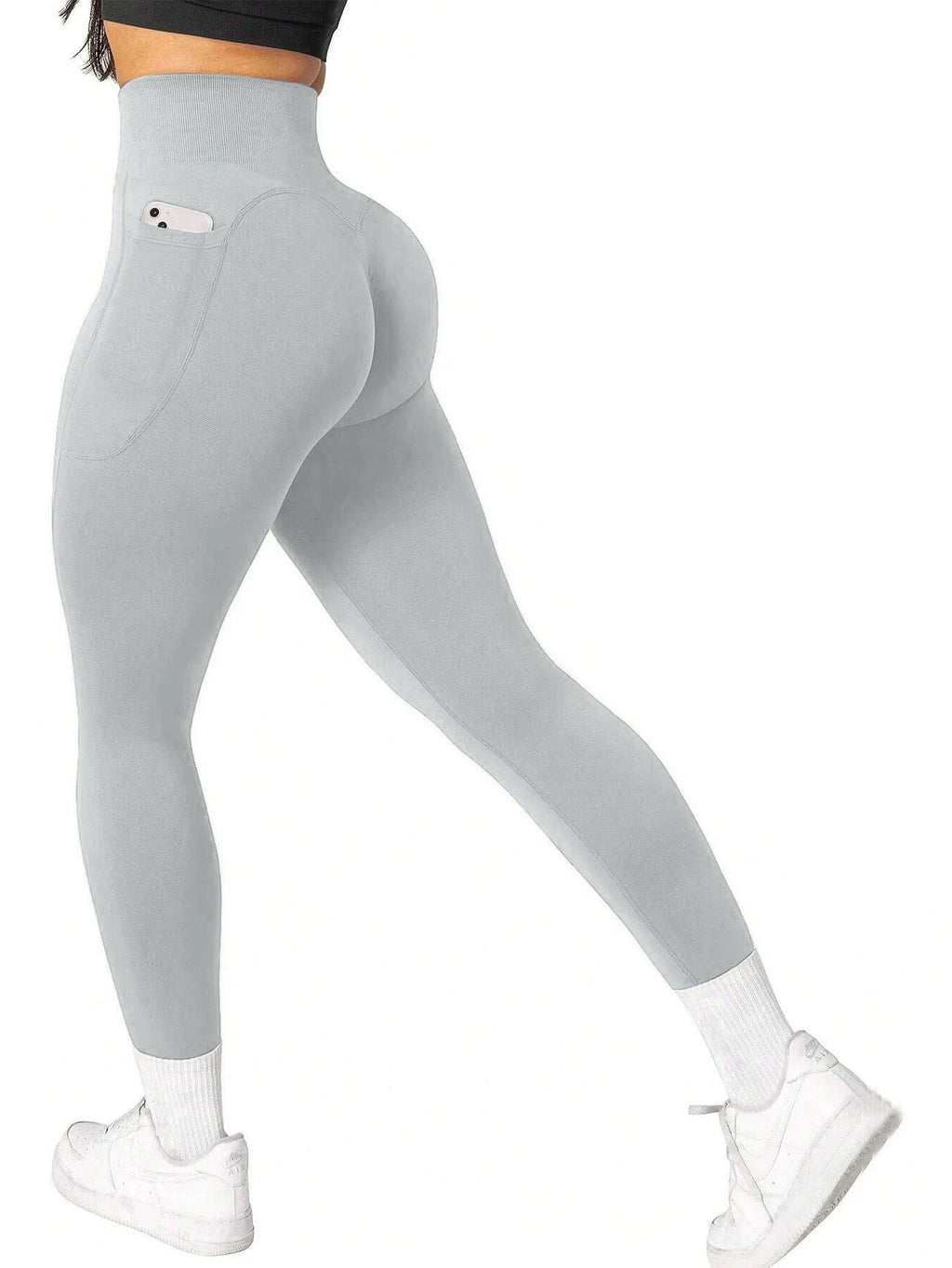 High Waist Tummy Control Yoga Pants with Pockets for Gym Workout - Breathable Stretchy Fitness Leggings