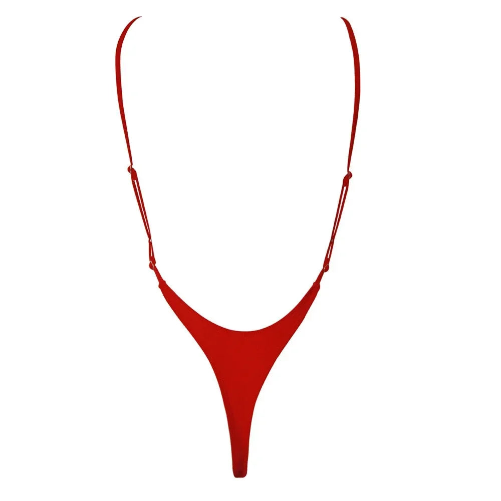 Extreme Mini Micro String Backless Women Swimwear One Piece Swimsuit Female High Cut Monokini Thong Bathing Suit Swim Beachwear