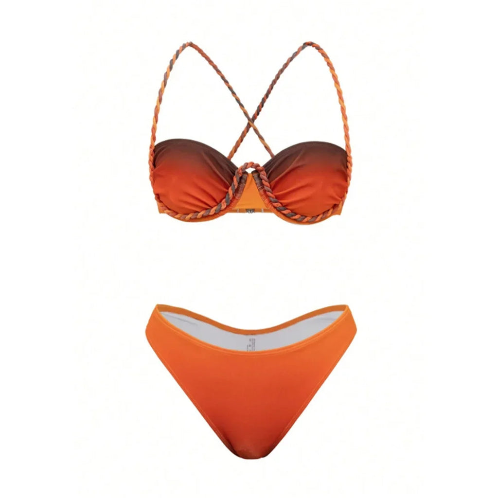 S - XL 3PCS With Skirt Underwired Bikini Female Swimsuit Women Swimwear Three-pieces Bikini set Bather Bathing Suit Swim V8080