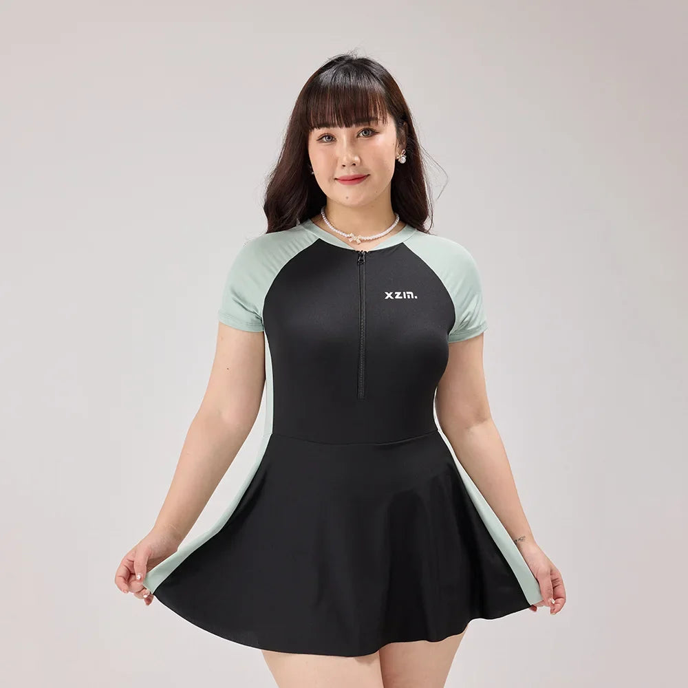 New Swimsuit Women's One-piece Flat Corner Pants Long Conservative Fairy Style  Slimming One-piece Hot Spring Swimsuit