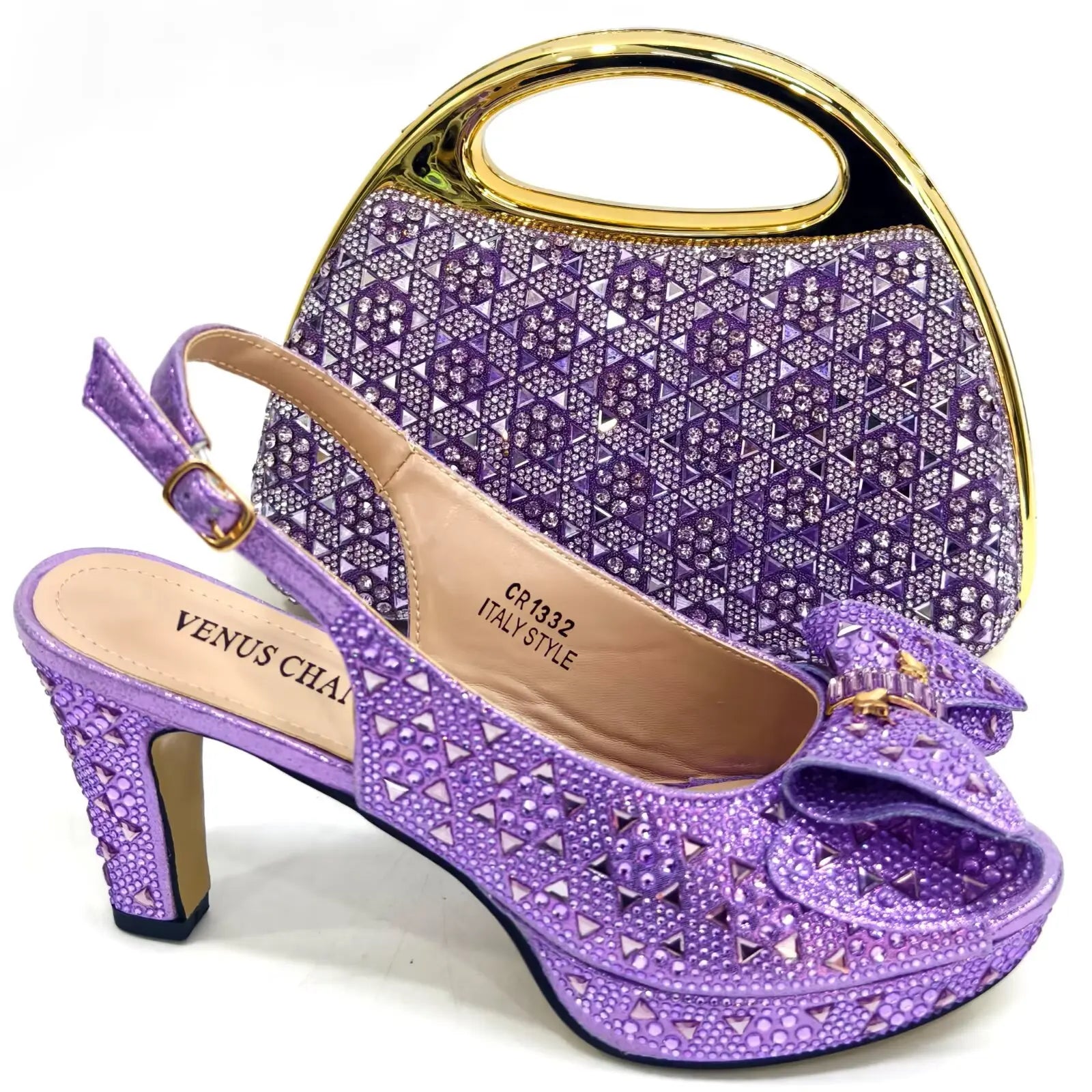 Doershow High Quality African Style Ladies Shoes And Bags Set Latest green Italian Shoes And Bag Set For Party  HA1-1