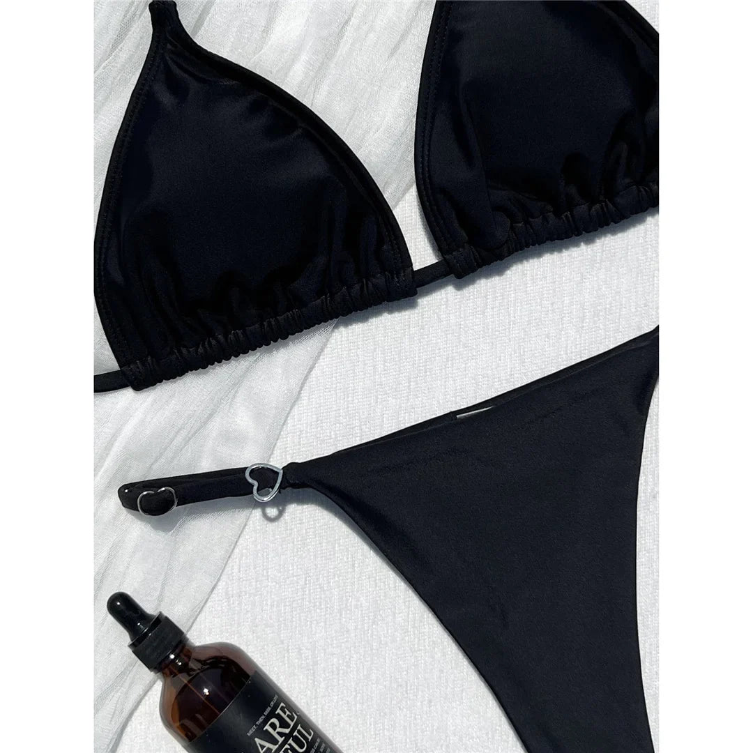 2026 Sexy Halter Bikini Female Swimsuit Women Swimwear Two-Pieces Bikini Set High Cut Leg Padded Bather Bathing Suit Swim V8271