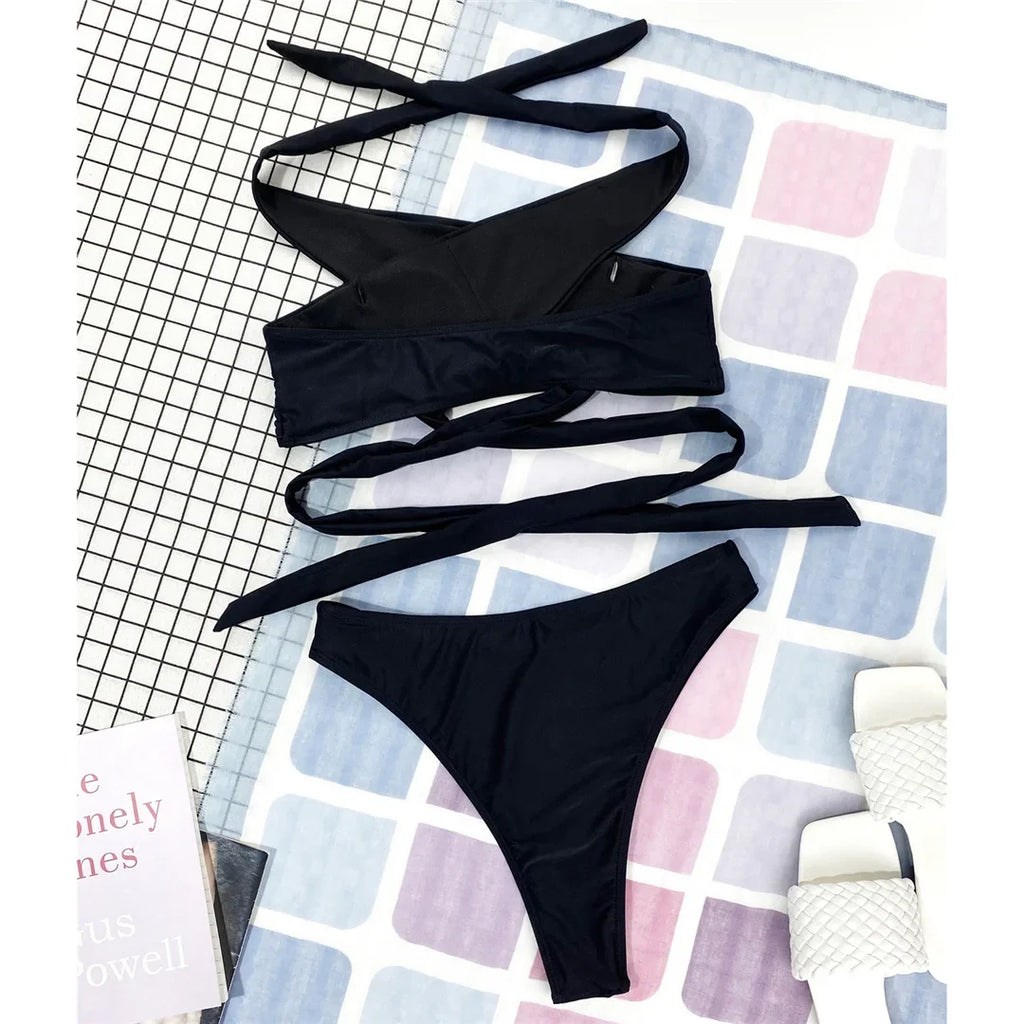 New 5 Colors White Cut Out Women Swimwear Bikini Female Swimsuit Two-Pieces Bikini Set Brazilian Bather Bathing Suit Swim V3366B