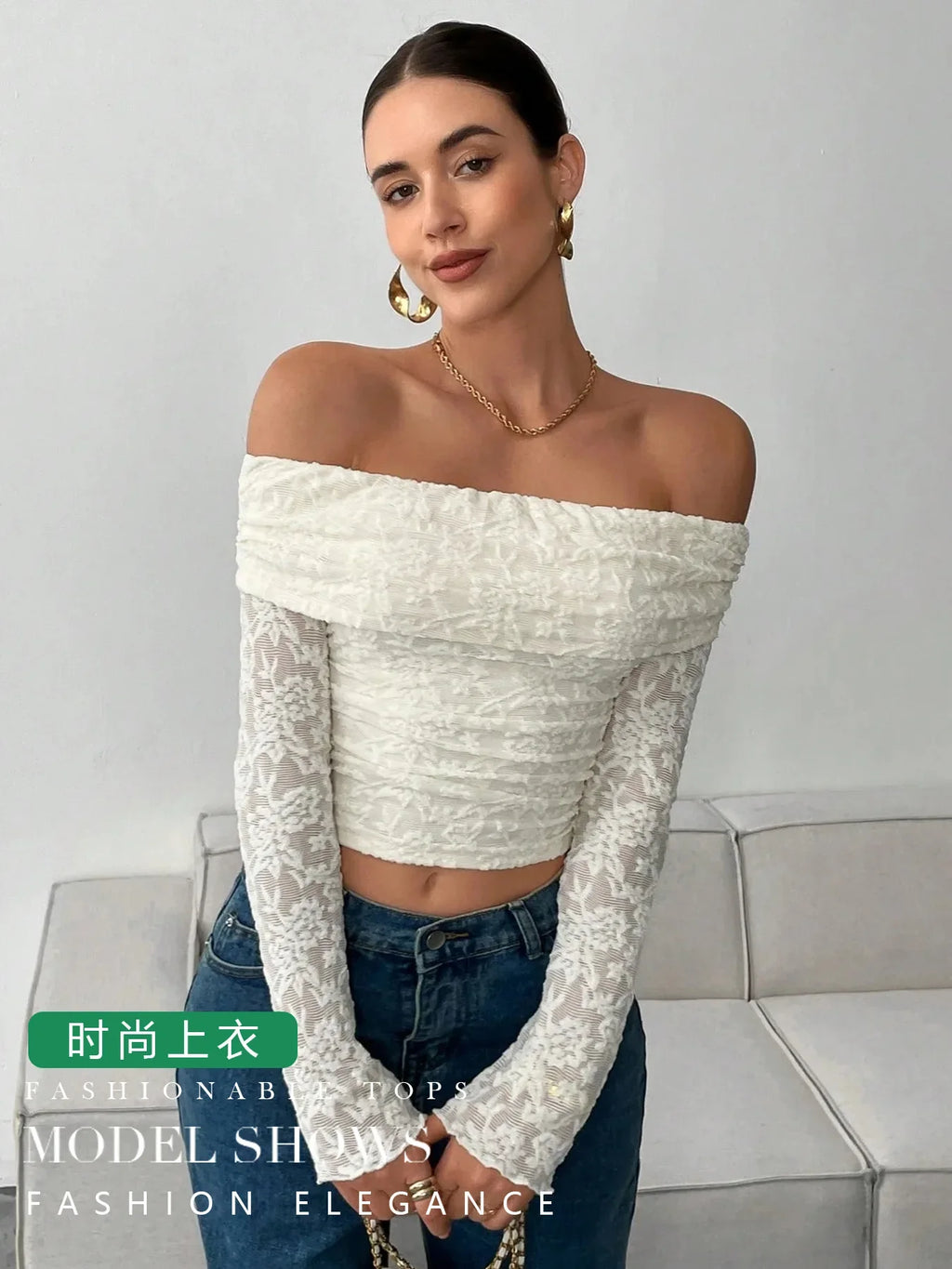 2025 autumn one-shoulder long-sleeved slim-fitting commuting inner top