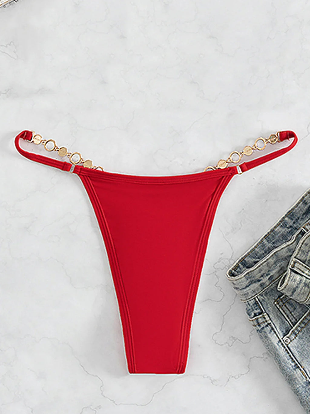 DEKA Diamond Bikini Set Crystal Necklace Halter Red Swimsuit Women Sequins Bathing Suit Stones Swimwear Glitter Push Up Monokini