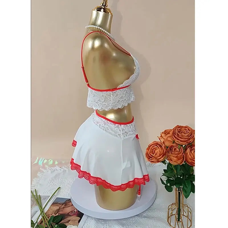 Erotic Hot Cosplay Uniform Fairy Ultra Sexy Seamless Bra Kit Garter Set Maid Dress Sex Outfits Costume Pajamas Thongs Set