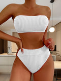 2025 Glitter Sparkling Female Swimsuit High Waist Bikini Women Swimwear Two Pieces Bikini Set Wrinkled Bandeau Bathing Suit Swim