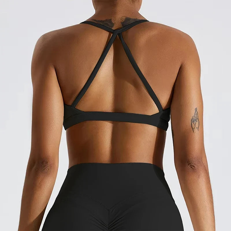 Summer Sexy Scrunch Sports Bra Gym Top Women Running Back Cross Top Sportswear Workout Underwear Fitness Workout Yoga Clothing