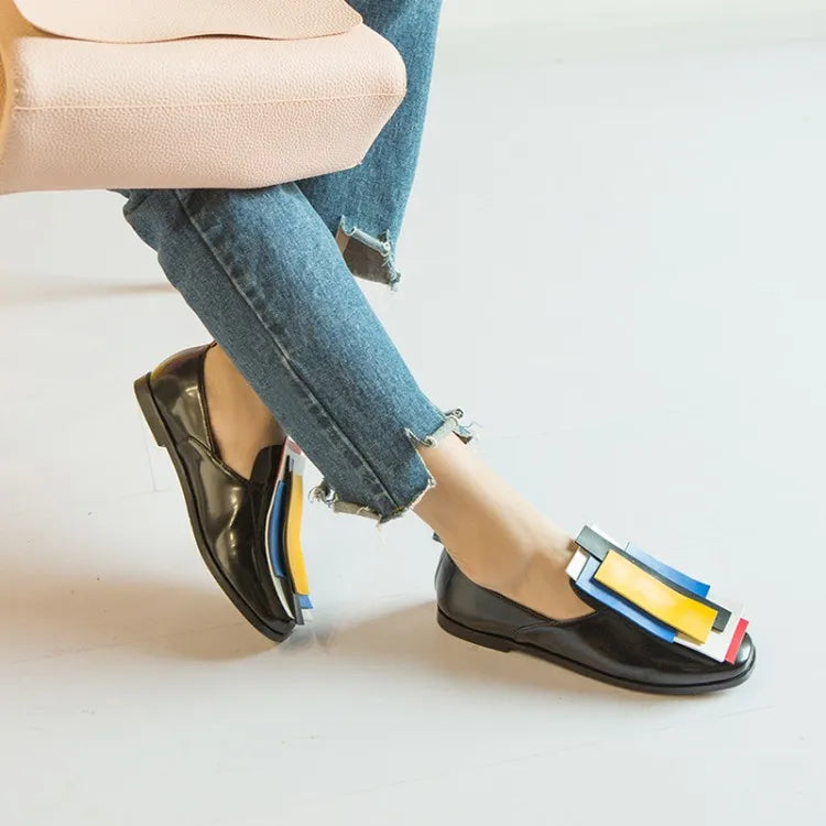 Women Oxfords Mules The Heel Is 1.5CM Low 2025 Summer Slip-on Casual Mixed Color Ladies Shoes Plus Size 41 42 43