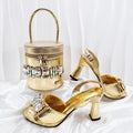 doershow new come Matching Women Shoe and Bag Set Decorated colorful Nigerian Shoes and Bag Set Italy Shoes and Bag set  HF1-1