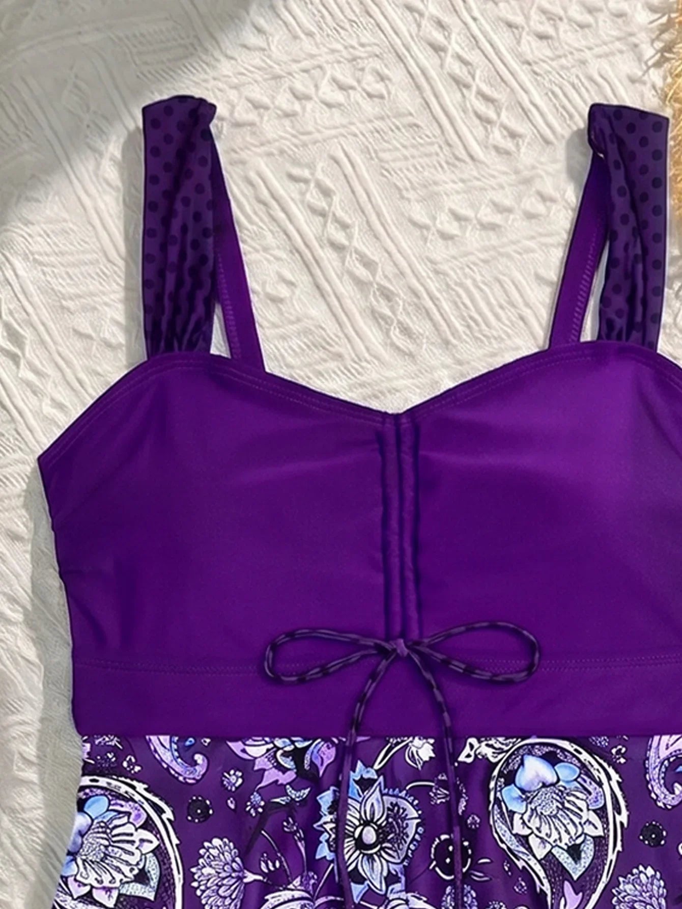 Vintage Black Flower Print Skirt Bikini Set 2026 Front Bow Crop Top Bathing Suit Swimwear Women's High Waist Swimsuit Tankini