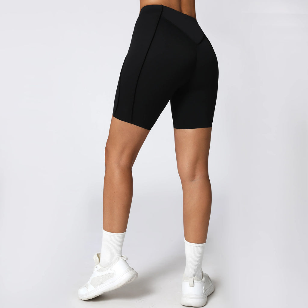 Yoga Shorts Women Fitness Shorts V-shaped Waist Running Cycling Shorts Breathable Sports Leggings Workout Gym Shorts