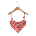Vietnamese Spring Summer Hot Girl Three-Dimensional Light-Circle Strapless Tank Top With Irregular Lace Trim And Mini Skirt ERE9