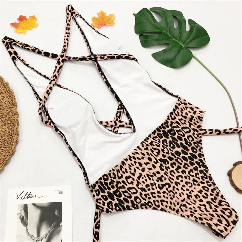 Long Strap Wrap Around Swim Suit For Women Swimwear One Piece Swimsuit Female Bather Snake Print Bathing Suit Beach V852SW