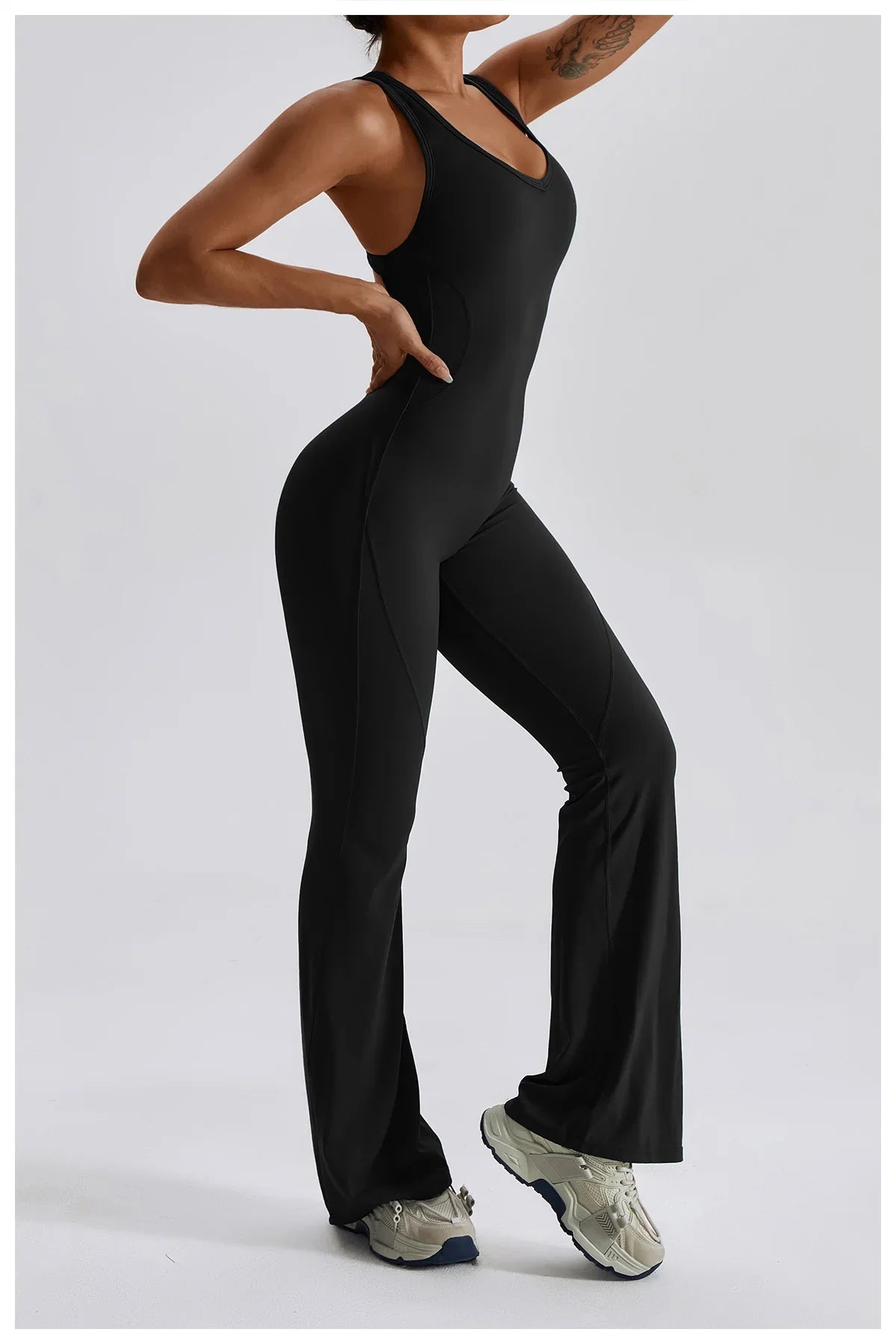 Women Fitness Bodysuit Backless One Piece Yoga Set Jumpsuit Sports Gym Workout Clothes Tights Active Wear Slim Playsuit Female