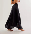 Solid Women Long Skirts Summer Elegant Low Waist Lace Satin Patchwork Skirts with Lace Flower Vintage Skirts Ball Gown Skirts