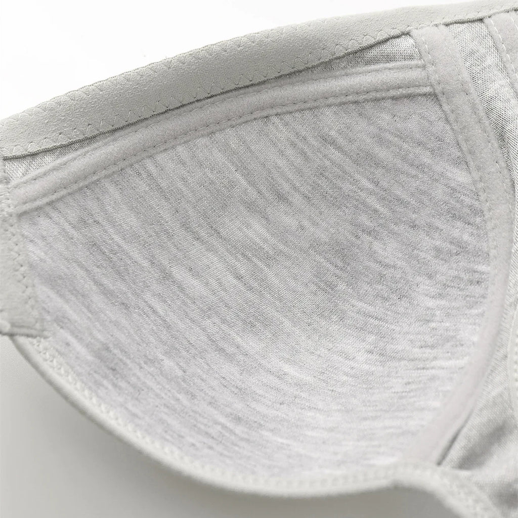 Women's Bra Wire-Free Front Closure Solid Color Full Coverage Fixed Cups More Considerate for Middle-Aged And Elderly Individual