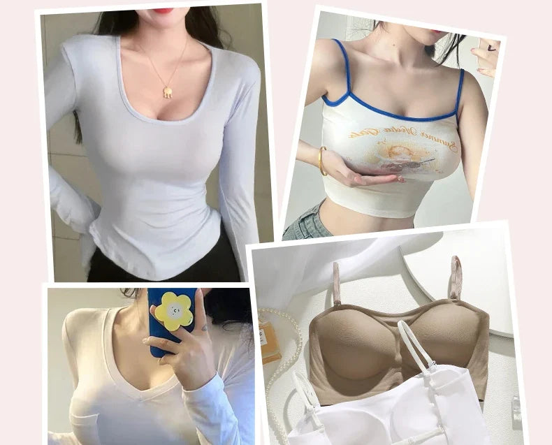 Women's Backless Thick Padded Push Up, Sticky Adhesive Bra Small Bust, Strapless Invisible Bralette Beach & Party Essential ABC