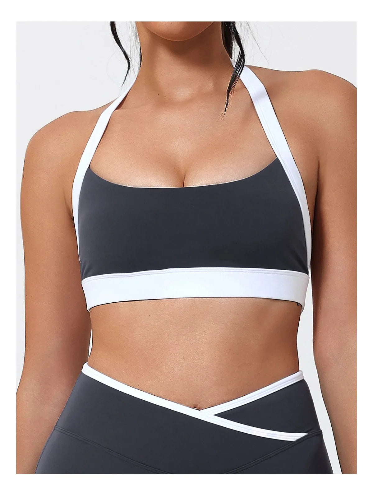 Women Halter Sports Bra Push Up Strappy Sexy Open Back Gym Crop Top Padded Women's Underwear Fitness Workout Yoga Tank Tops