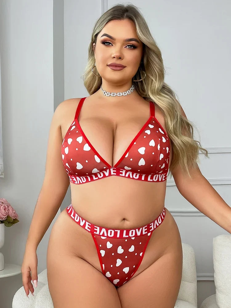 Sexy and comfortable large size bra set without underwire summer thin anti-sagging adjustable underwear set 4XL ultra-thin