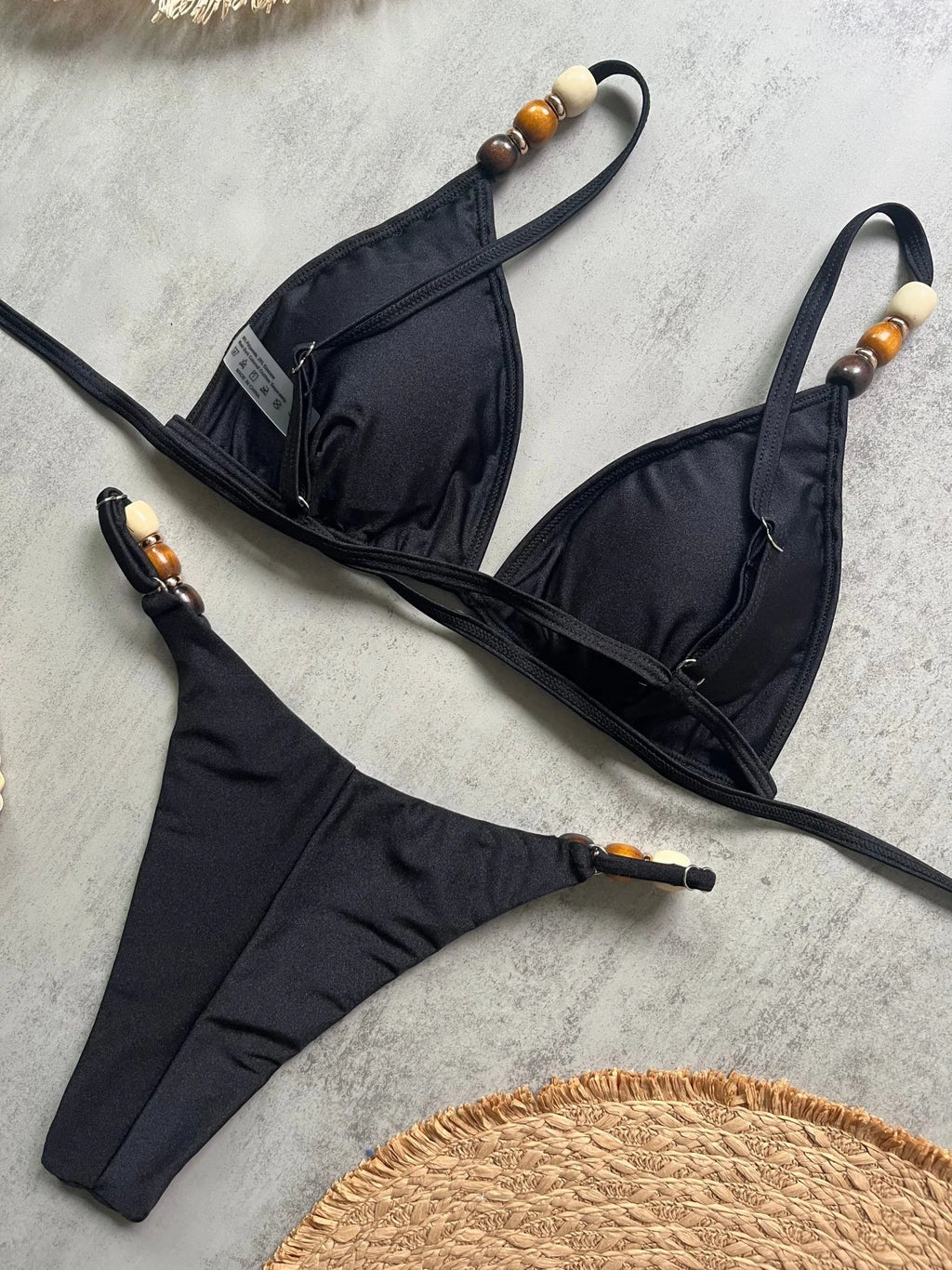 2026 Summer Sexy Bikini Set Women Swimwear Chic Bead Sling Bra Thong Swimsuit Micro Bikini Fashion Brazilian Beach Bathing Suit