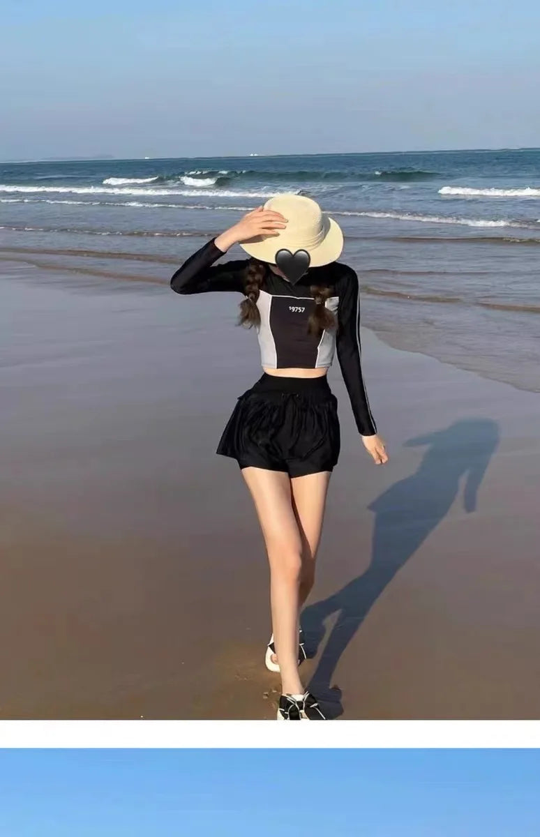 Female Sexy Split Swimsuit, Two Piece Set for Covering The Belly and Slimming, Hot Spring Sports Swimsuit