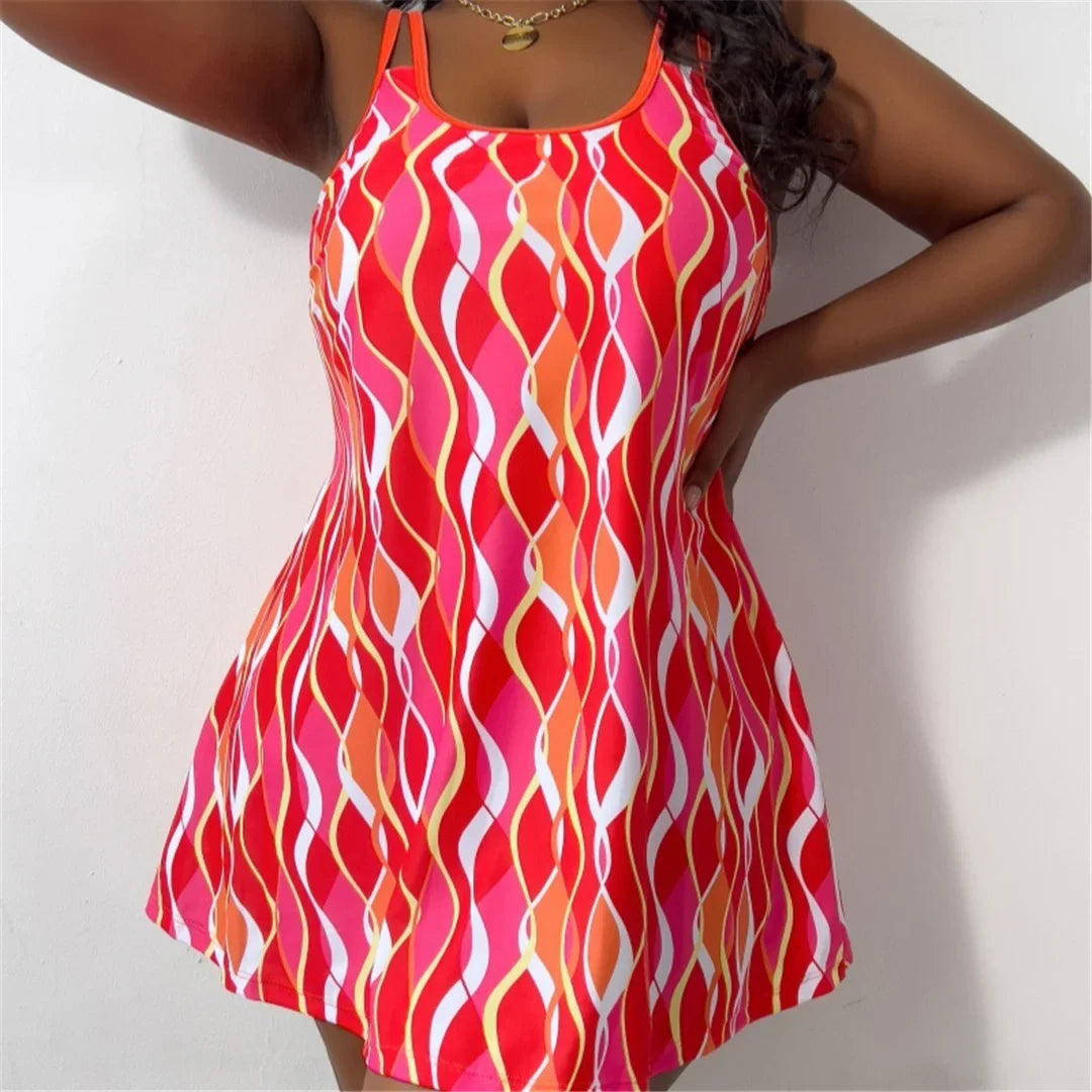 0XL - 4XL New Printed Bikini Large Size Swimwear Plus Size Women Swimsuit Female Two-pieces Bikini Set Bather Bathing Suit V5909