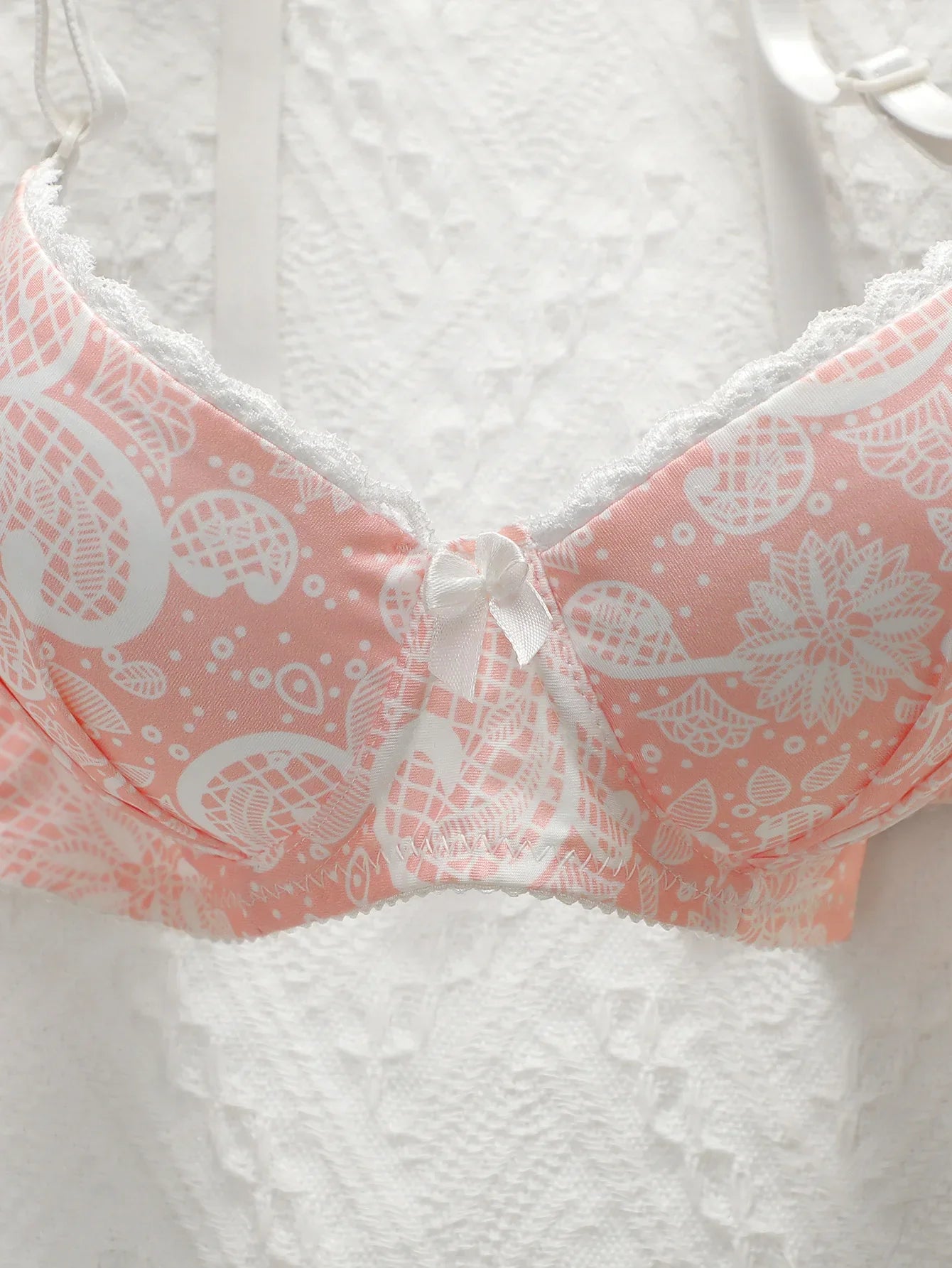 Women's 2-piece Sexy Bra With Printed Pattern And Steel Ring Gathered Push Up Bra Women's Daily Close Fitting Casual Bra A3154