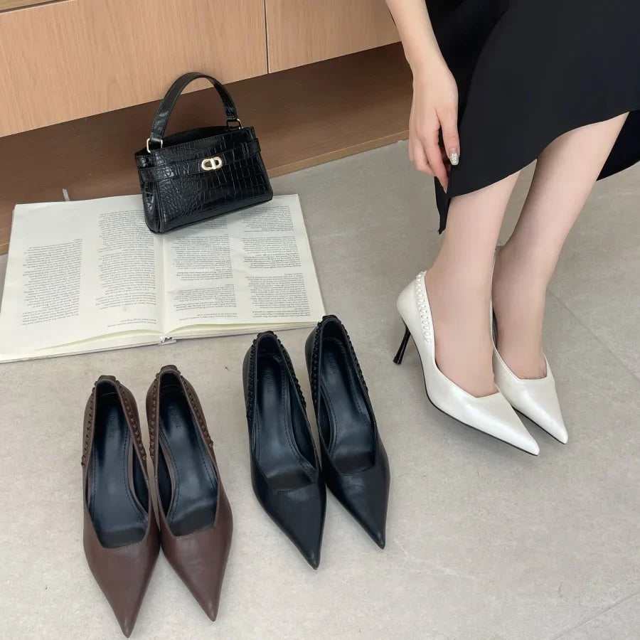 Pointed Toe Pumps Street Style High Heels Women Sexy Banquet Party Shoes for Women Rhinestone Shallow Elegant Designer Shoes New