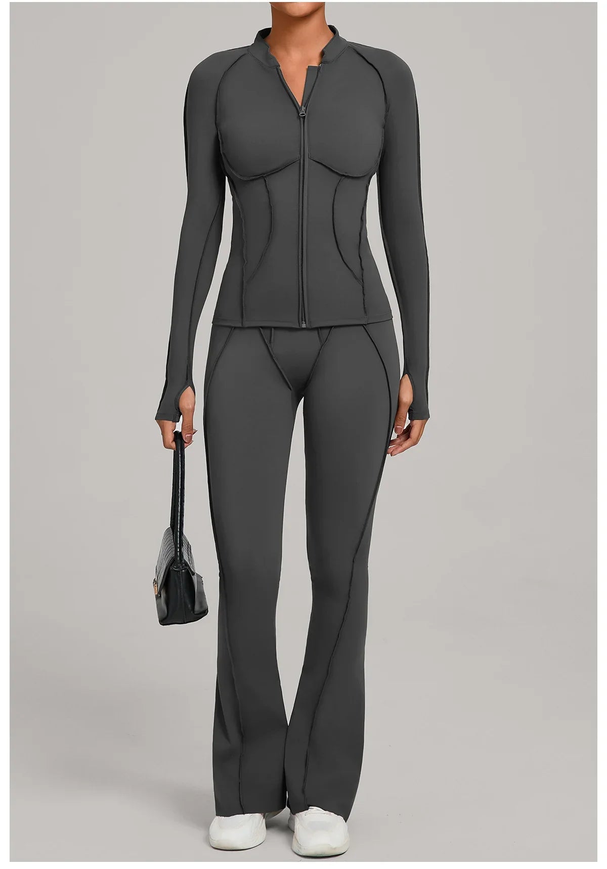 Women Tracksuit 2PCS Yoga Suit Sports Set Gym Set Running Outfits Workout Clothes Sports Long Sleeve Athletic Wear Yoga Clothing