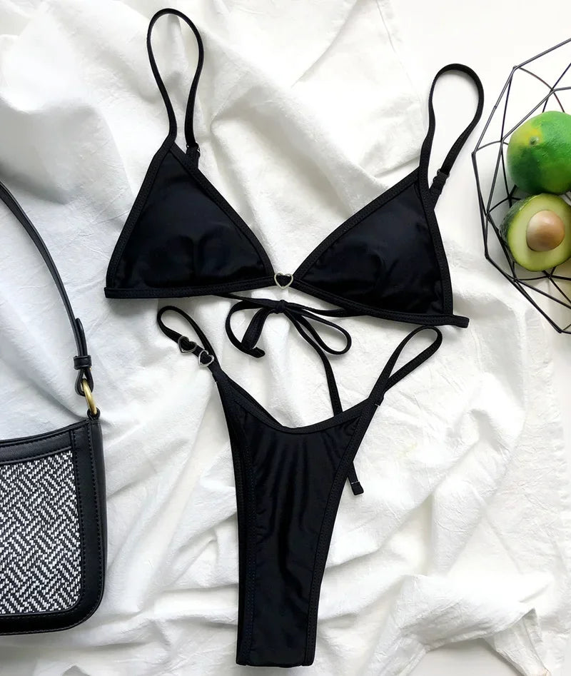 Extreme Mini Micro String Tiny Bikini Female Swimsuit Women Thong Swimwear Two-pieces Bikini Set Triangle Bathing Suit Swim Lady