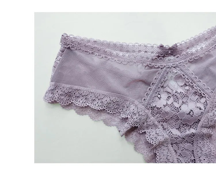 Lace Thin Sexy Girls Panties Seamless Women Briefs Thong Hollow Out G String Underwear Transparent Female Low Waist Lingerie