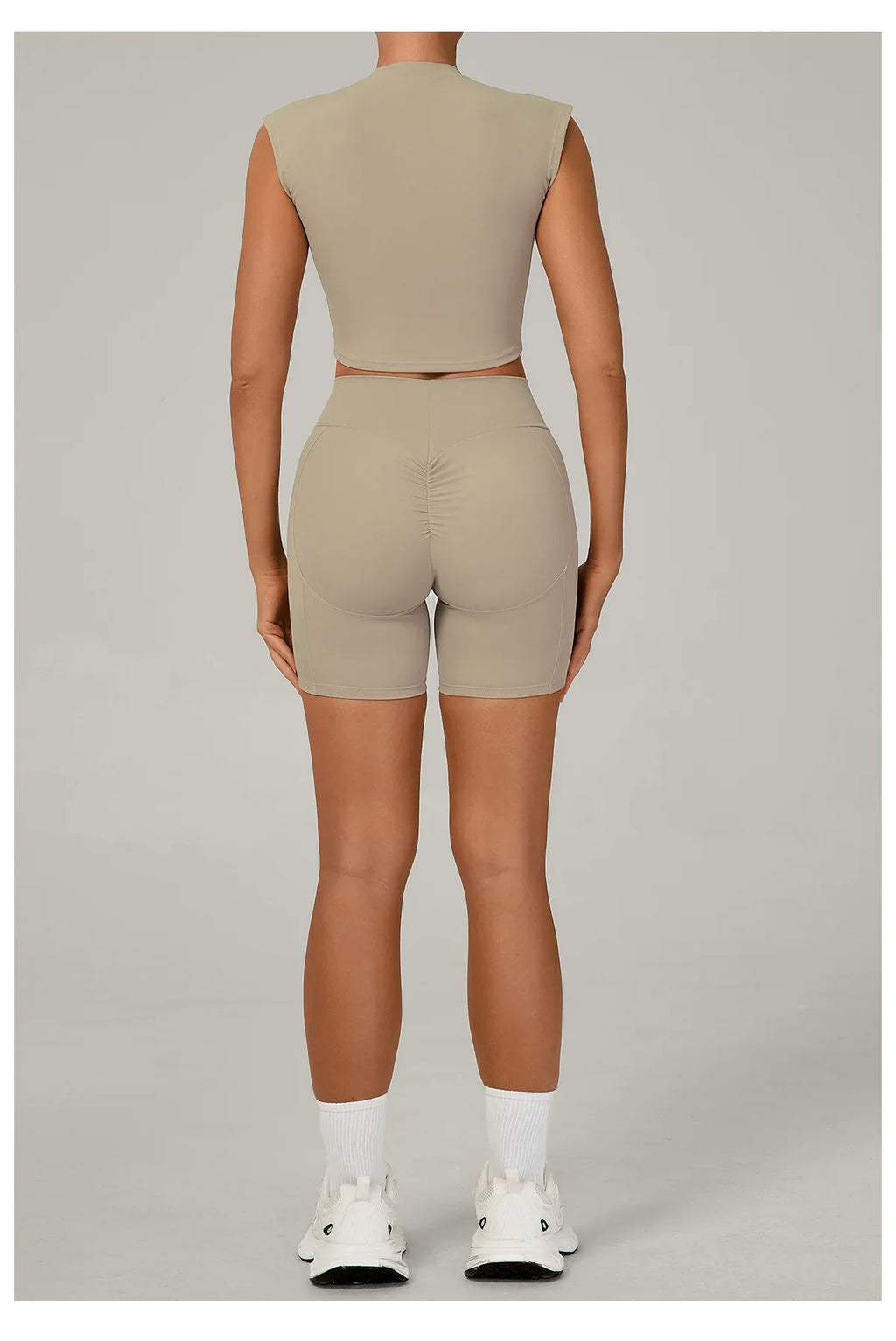 Naked Yoga Sets Women Quick Drying Slim Sports Shirt Fitness Suit Outdoors Sport High Waist Shorts Tight Running Workout Clothes