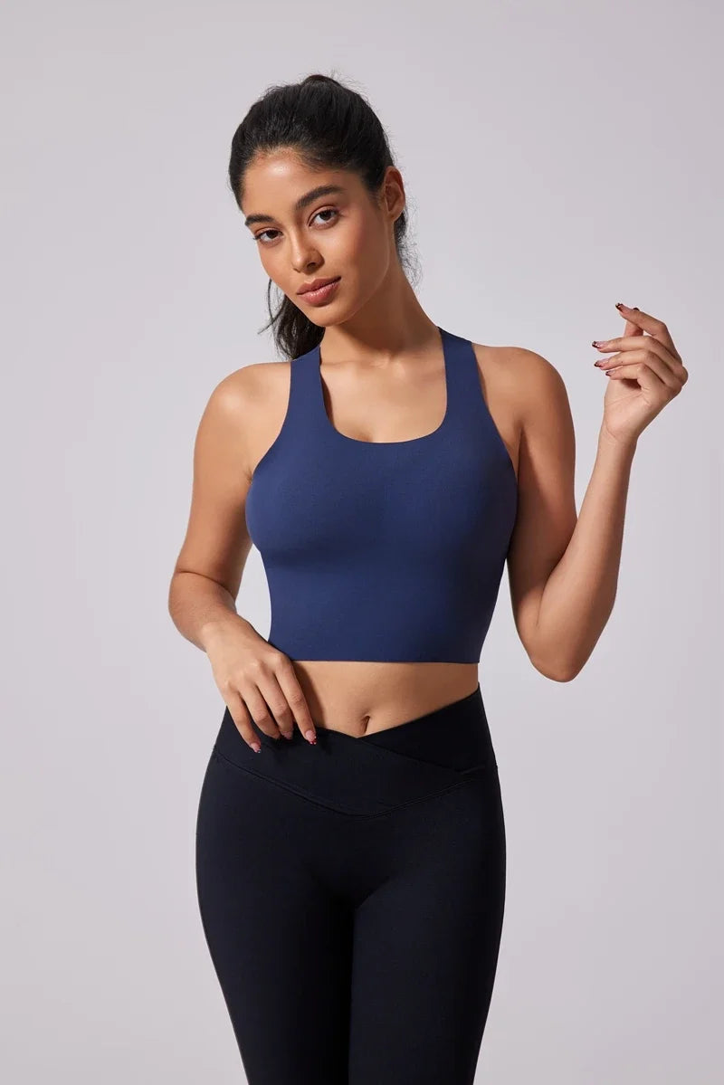 DIAS FIT JOY Wide shoulder strap cross sports vest comfortable shockproof yoga bra fixed chest pad beautiful back fitness Gym