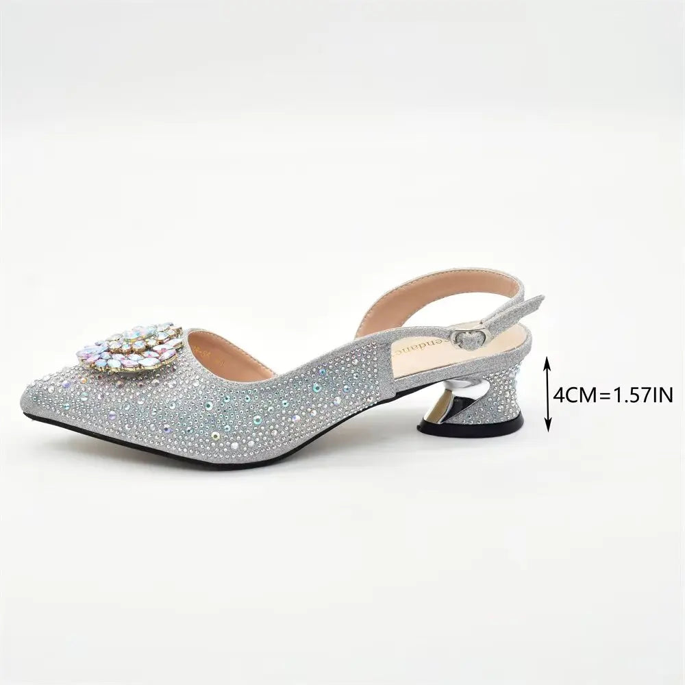 Doershow new come Matching Women Shoe and Bag Set Decorated colorful Nigerian Shoes and Bag Set Italy Shoes and Bag set  HAS1-1