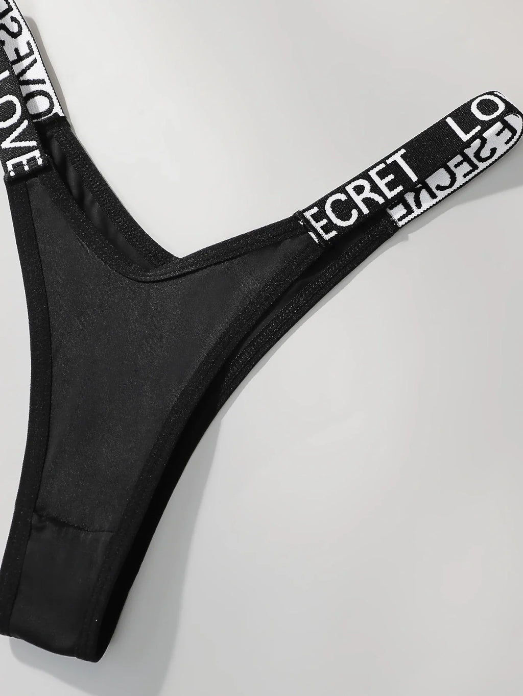 5 PCS Women's sexy thong with low waist smooth letter belt underwear casual comfortable and fun underwear C977