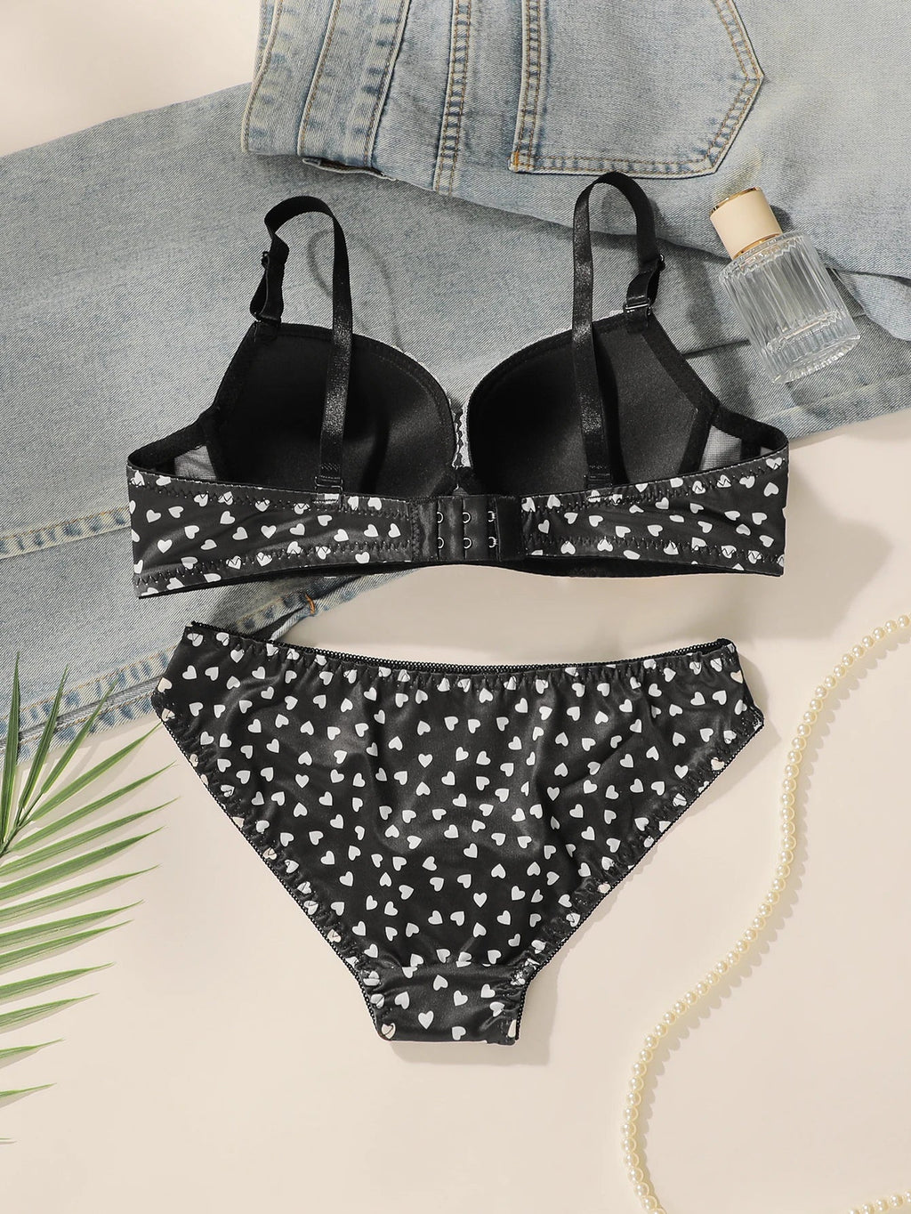 Hot selling 2 sexy printed pattern bras with gathered push ups, adjustable shoulder straps, underwear set A3122