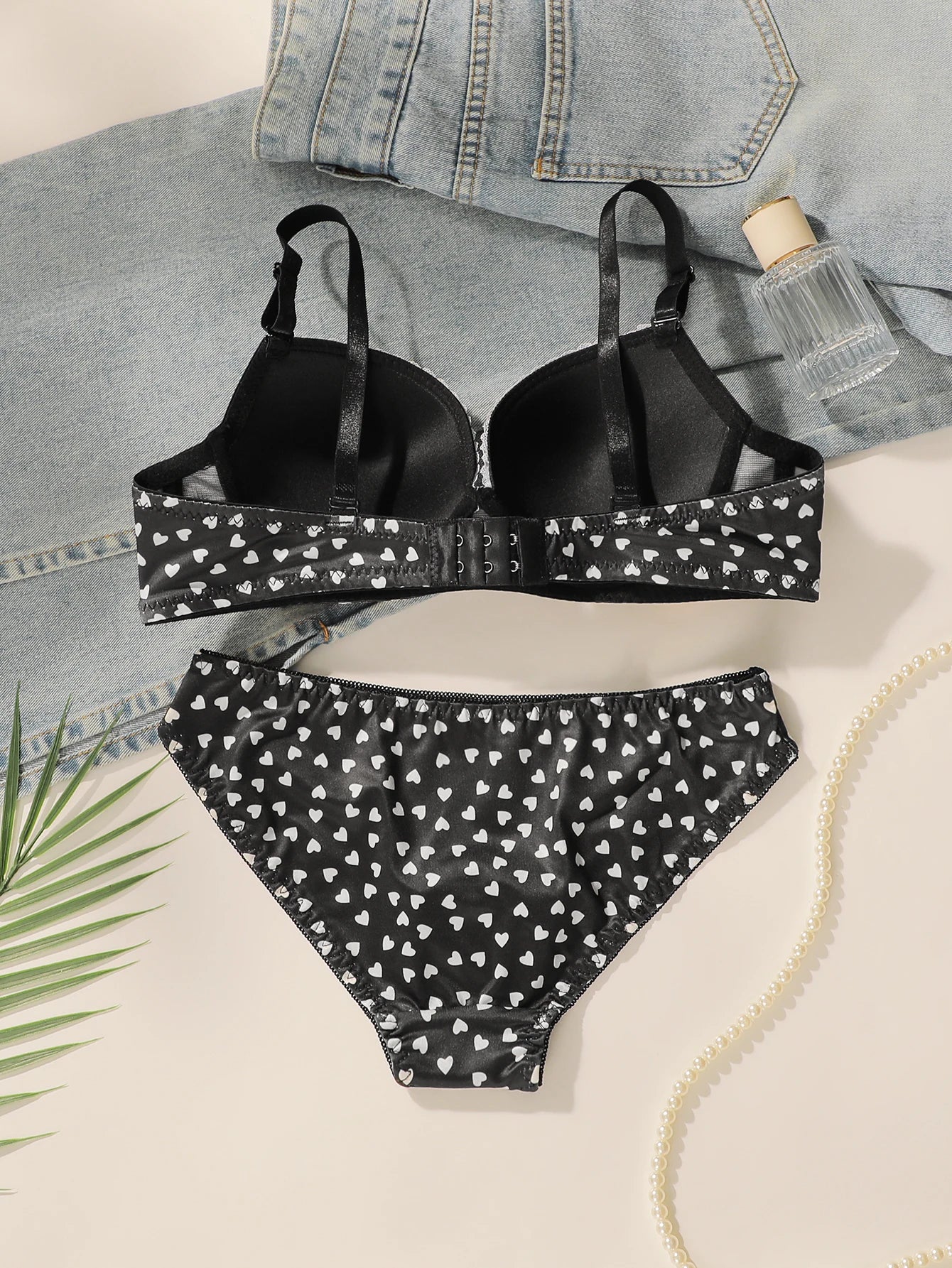 Hot selling 2 sexy printed pattern bras with gathered push ups, adjustable shoulder straps, underwear set A3122