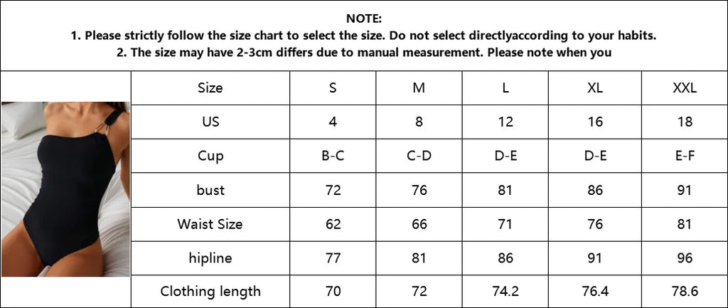 Women's One Piece Swimsuti Sexy Solid Color Black Single Shoulder Backless Bikini Slim Beach Vacation Monokini Swimwear 2026New