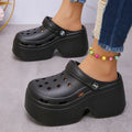 Soft Chunky Heels Sandals Women Fashion Closed Toe Platform Sandals Woman Summer Solid Color Non-Slip Beach Casual Sandalias
