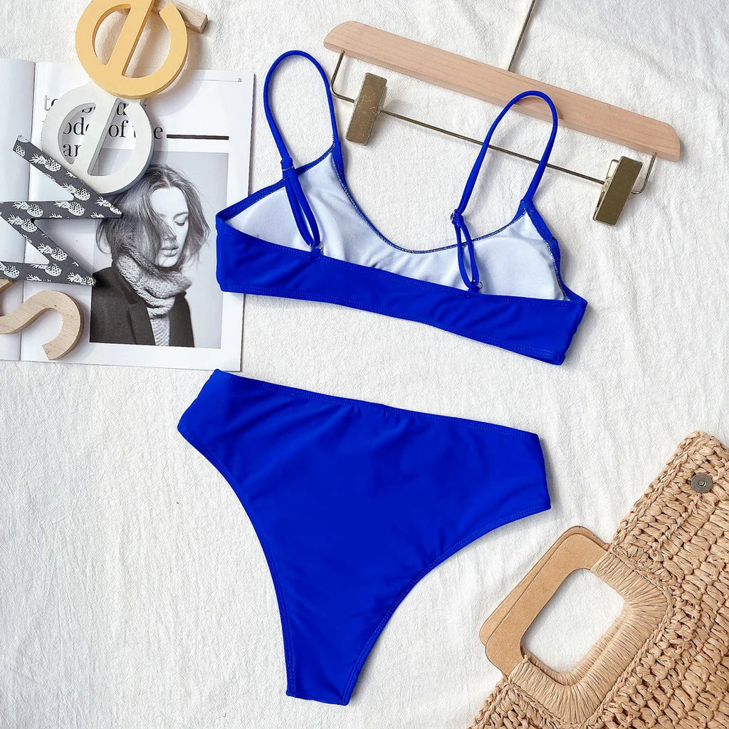 Bikini 2026 Sexy Blue Swimwear Swimsuit Women Bikinis Set Bathing Suit Beach Bikini Female Push Up Mujer Costumi Da Bagno Donna