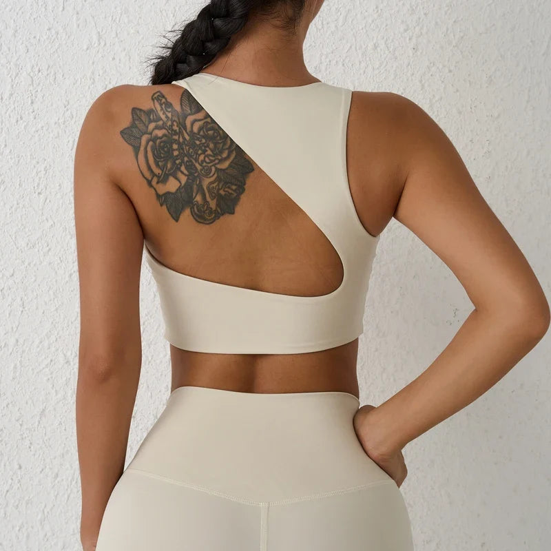 DIAS FIT JOY Nylon Beauty Back Sports Bra Women's Shockproof Yoga Bra Gathering Running Sports Vest
