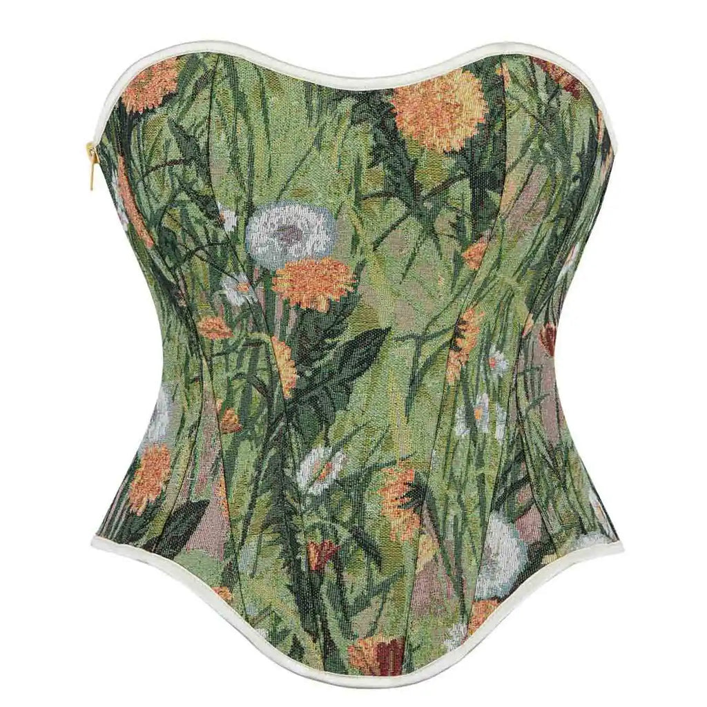 New court Corset dandelion plant flower lace-up and wear corset.