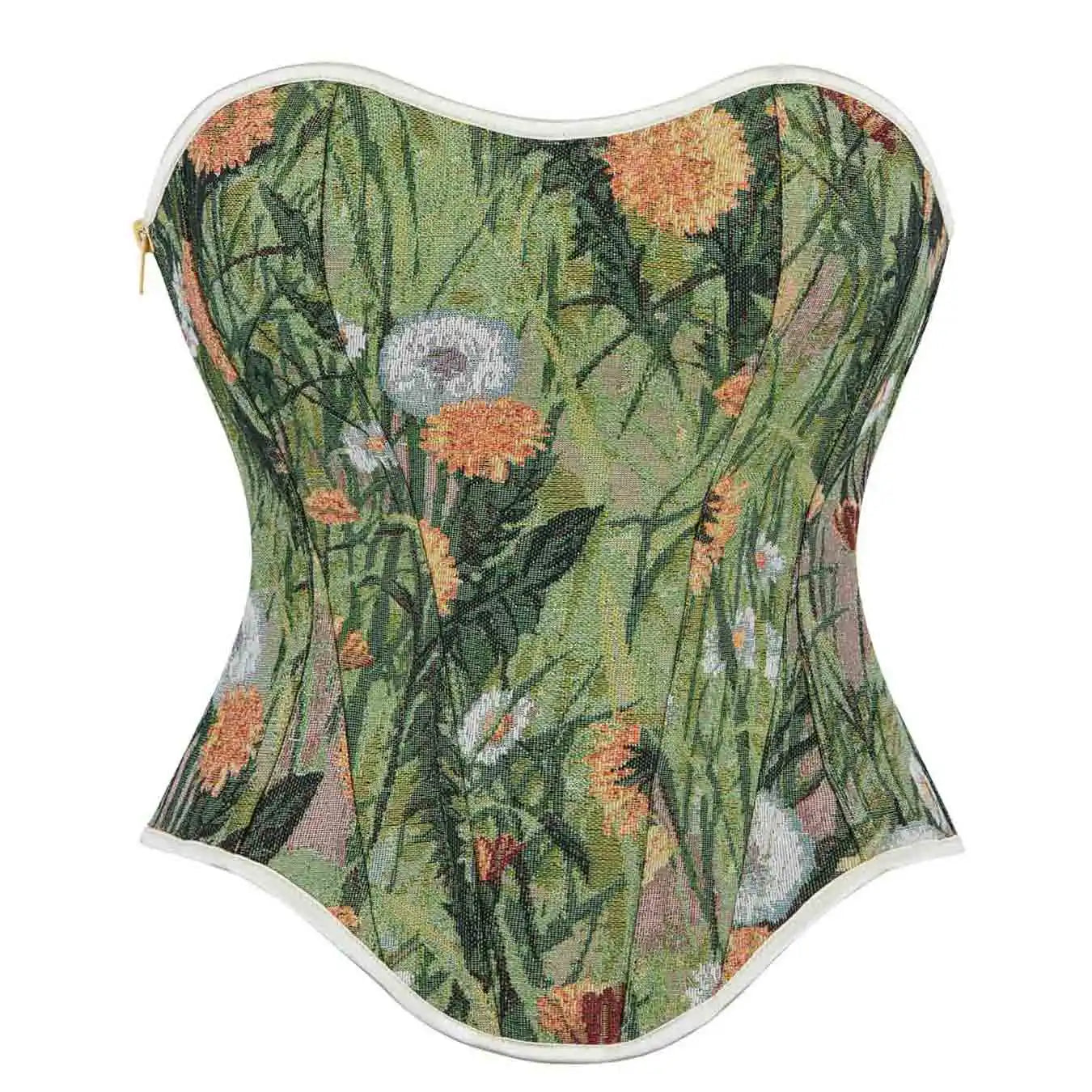 New court Corset dandelion plant flower lace-up and wear corset.
