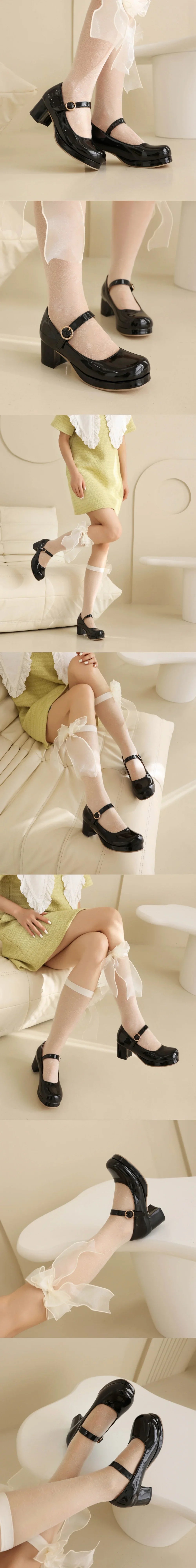 Plus Size 30-48 Mary Jane Shoes Women Sweet Lolita Round Toe Adjustable Buckle Strap Platform Thick Sole 5cm Block Heel Shoes