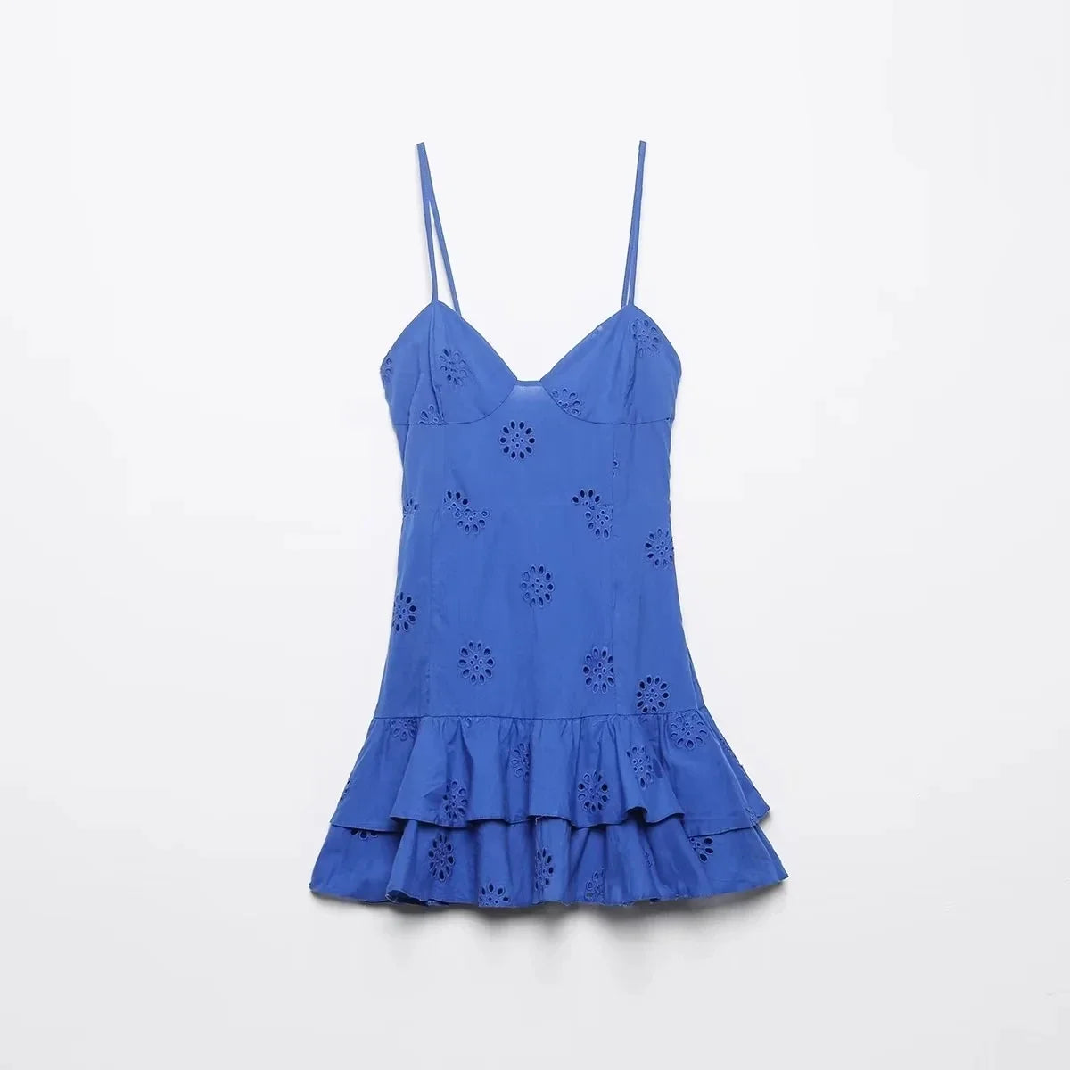 Foridol Lace Cotton Mini Summer Women Dress Sundress Party Solid Beach Zipper Smocked Short Party Sexy Vestidos Beach Robe