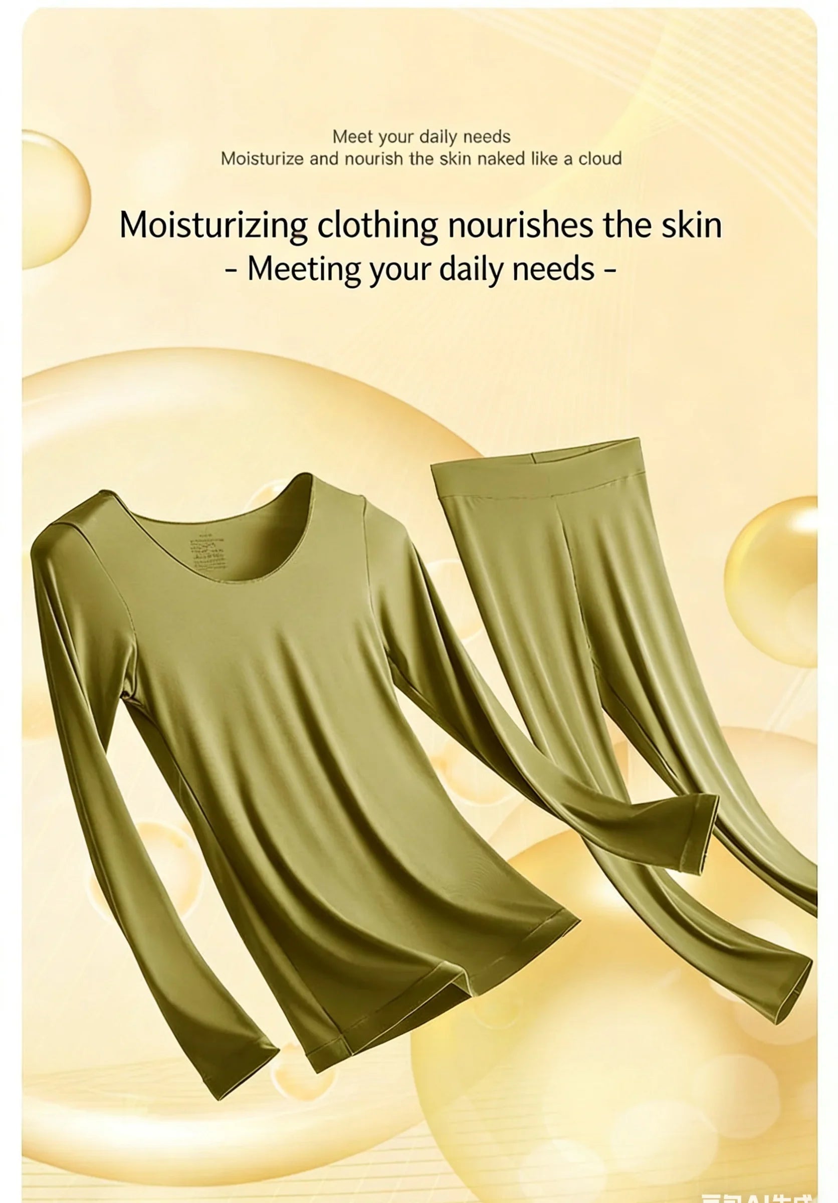 Spring & Autumn Skin-Friendly Top Set Ultra-Thin Seamless Nude Feel High Stretch Long Sleeve Thermal Underwear Women's Base Laye