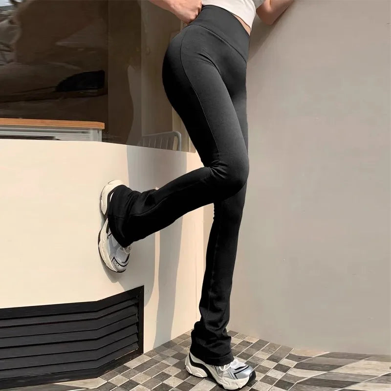 Autumn High-Waisted Women's Micro Yoga Fitness Pants Tight Fit Comfortable Outdoor Suitable Leggings with No Awkward Lines