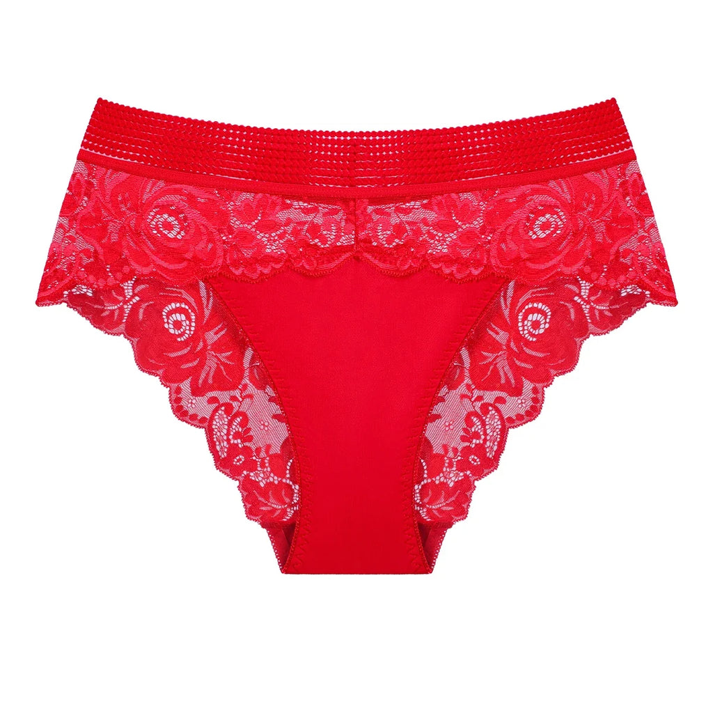 3pcs/pack Low Waist Floral Women's Panties Sexy Elegant Lady Briefs Underwear Fashion Style Breathable Comfort Female Underpants
