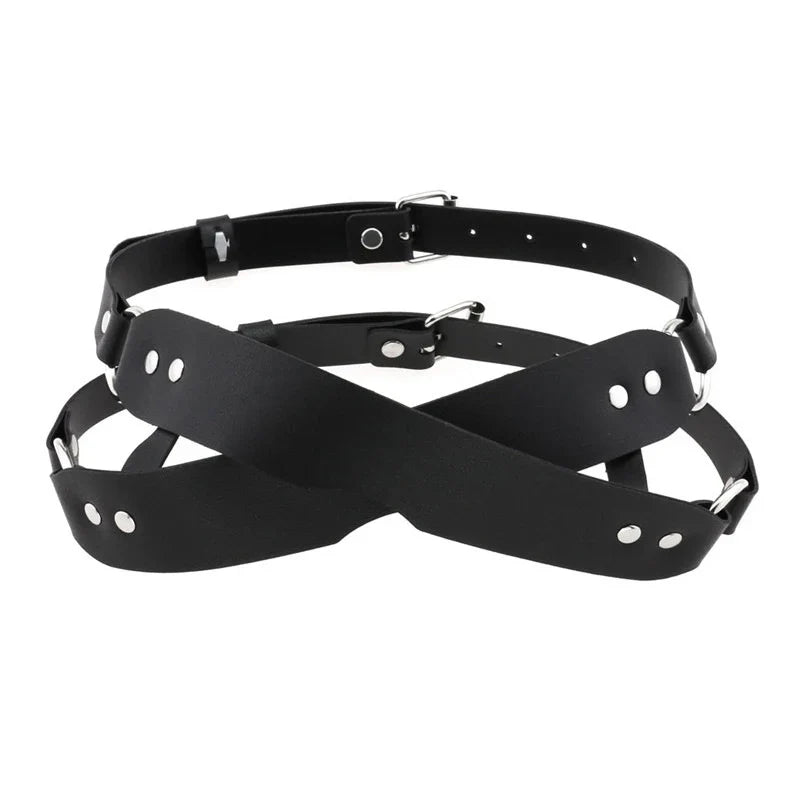 Solid Color Leather Mask Anime Glasses Women'sexy Accessories Exotic Style Adjustable Masks PU Blindfold Game For Adult Couples